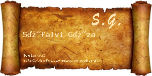 Sófalvi Géza névjegykártya